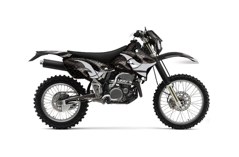 Kawasaki KLX400 Dirt Bike Graphic Kit - 2000-2016 Tribal Flames Silver
