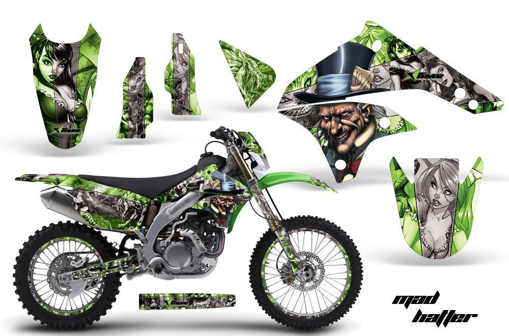Kawasaki KLX450 Enduro Dirt Bike Graphic Kit - 2008-2016 Mad Hatter Green