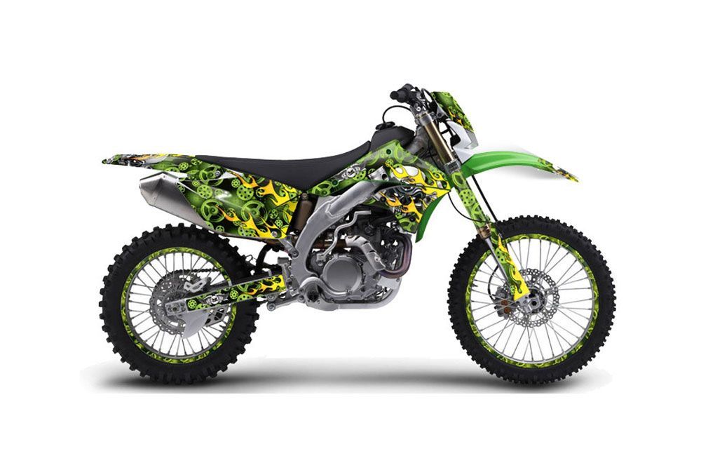 Kawasaki KLX450 Enduro Dirt Bike Graphic Kit - 2008-2016 Motorhead Green
