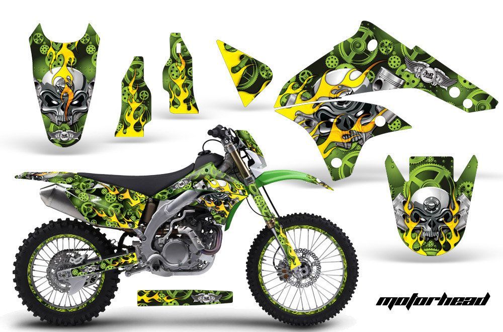 Kawasaki KLX450 Enduro Dirt Bike Graphic Kit - 2008-2016 Motorhead Green