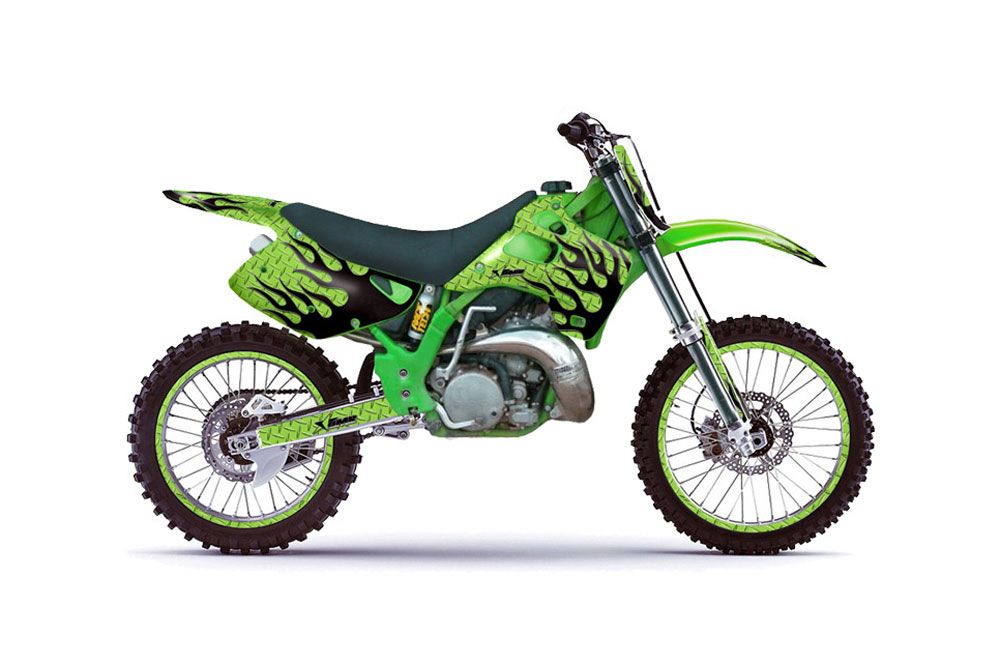 Kawasaki KX250 Dirt Bike Graphic Kit - 1992-1993 Diamond Flame Green