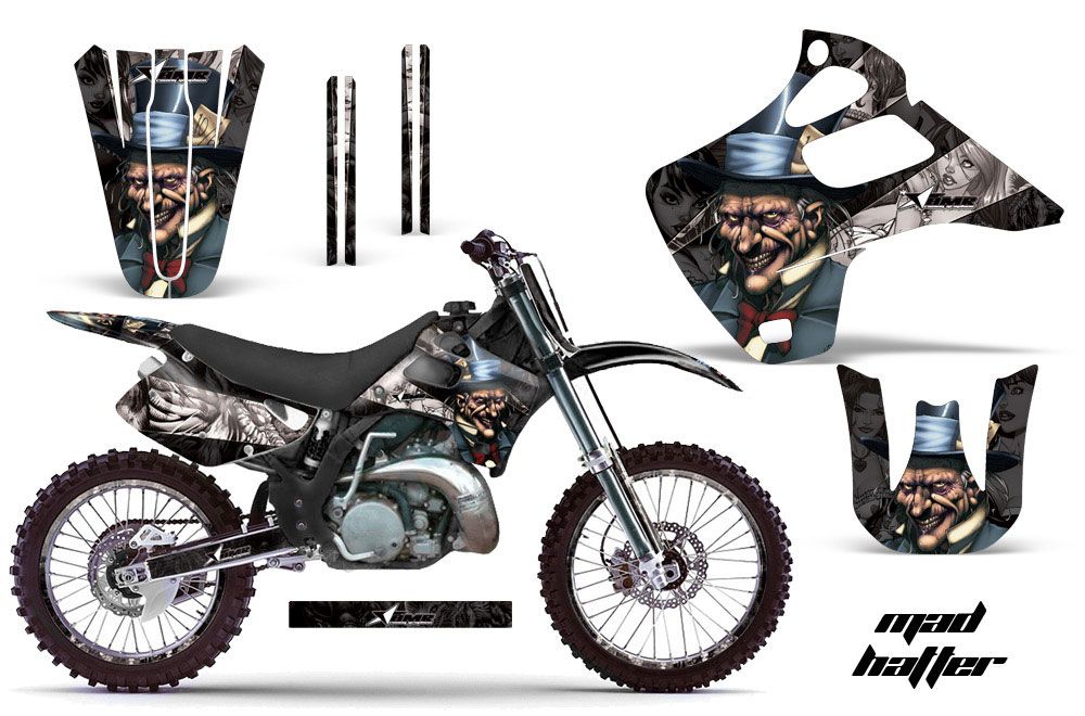 Kawasaki KX125 Dirt Bike Graphic Kit - 1992-1993 Mad Hatter Black