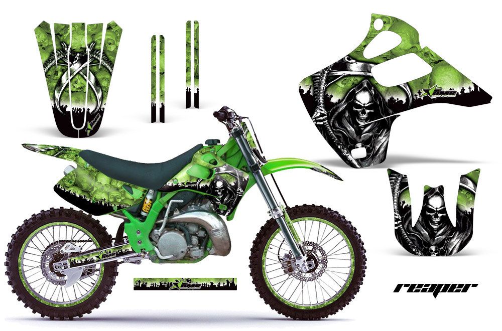Kawasaki KX250 Dirt Bike Graphic Kit - 1992-1993 Reaper Green
