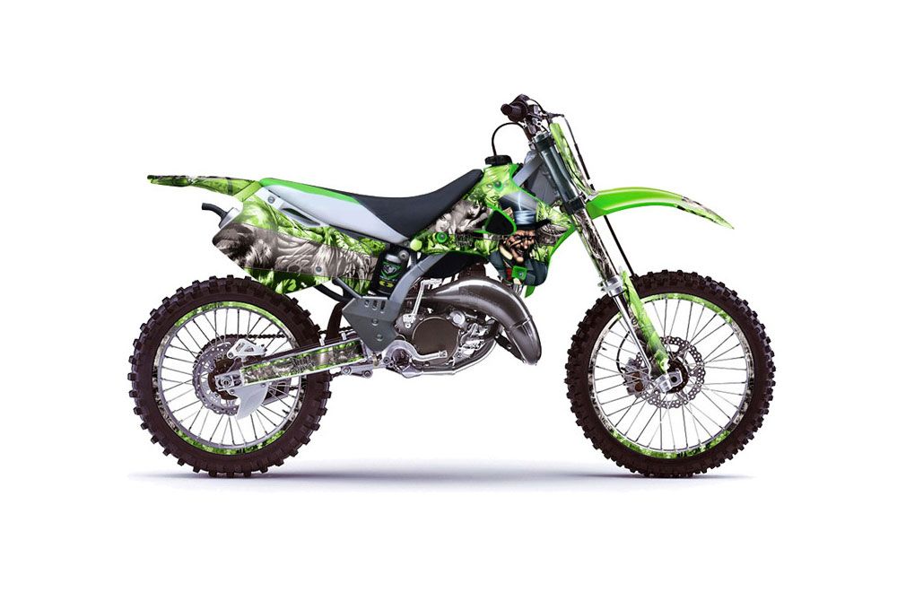 Kawasaki KX250 Dirt Bike Graphic Kit - 1994-1998 Mad Hatter Green