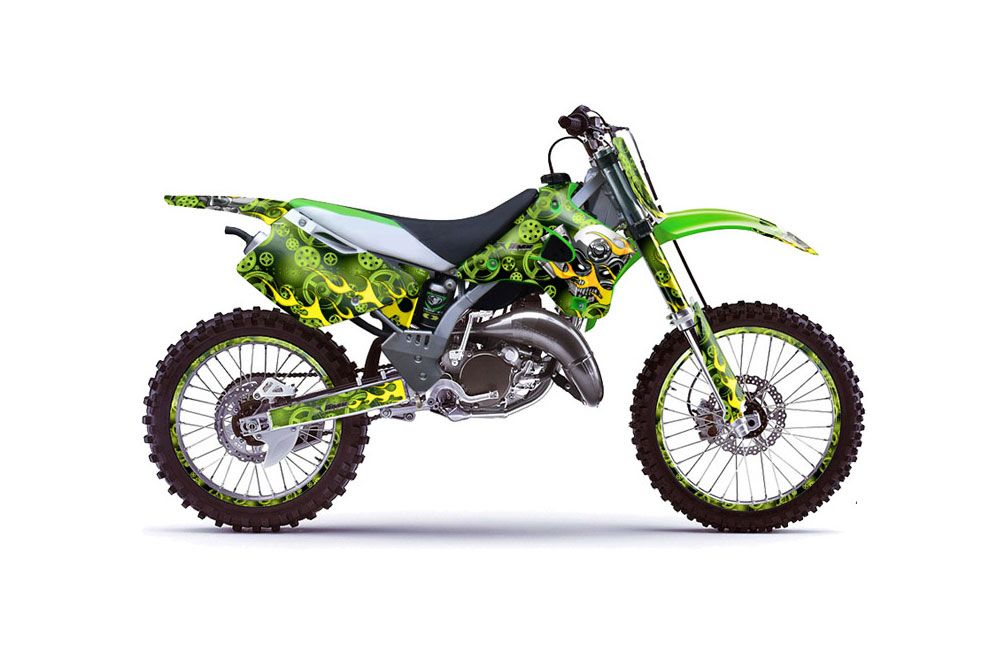 Kawasaki KX125 Dirt Bike Graphic Kit - 1994-1998 Motorhead Green
