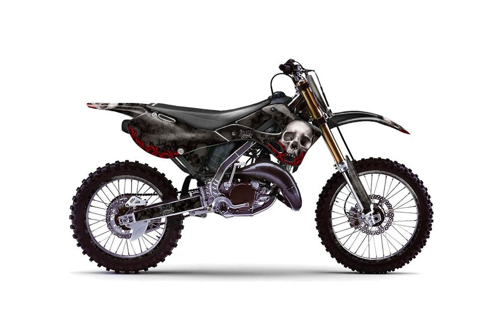 Kawasaki KX125 Dirt Bike Graphic Kit - 1999-2002 Reaper Black