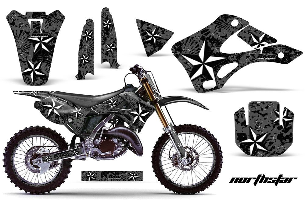 Kawasaki KX125 Dirt Bike Graphic Kit - 1999-2002 NorthStar Black