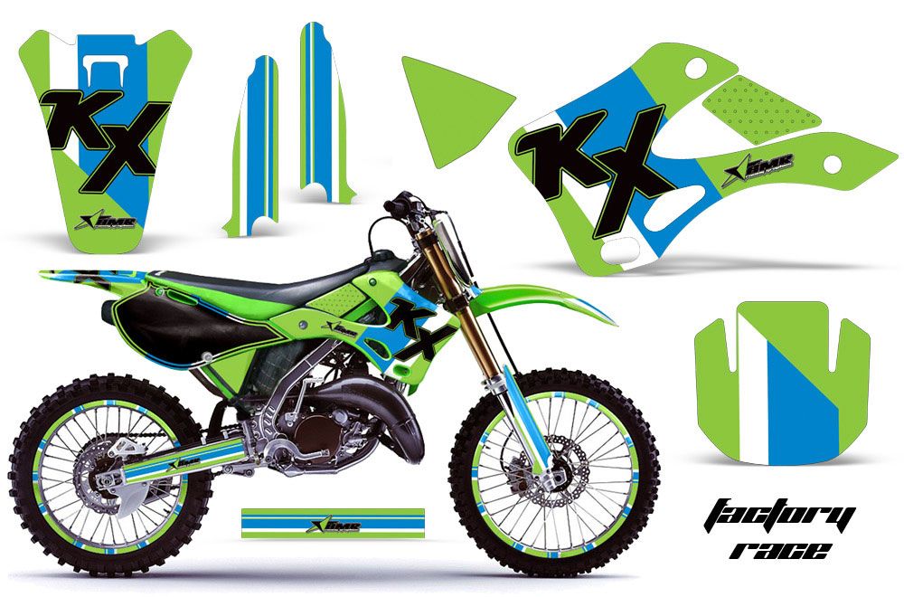 Kawasaki KX250 Dirt Bike Graphic Kit - 1999-2002 Factory Race Green