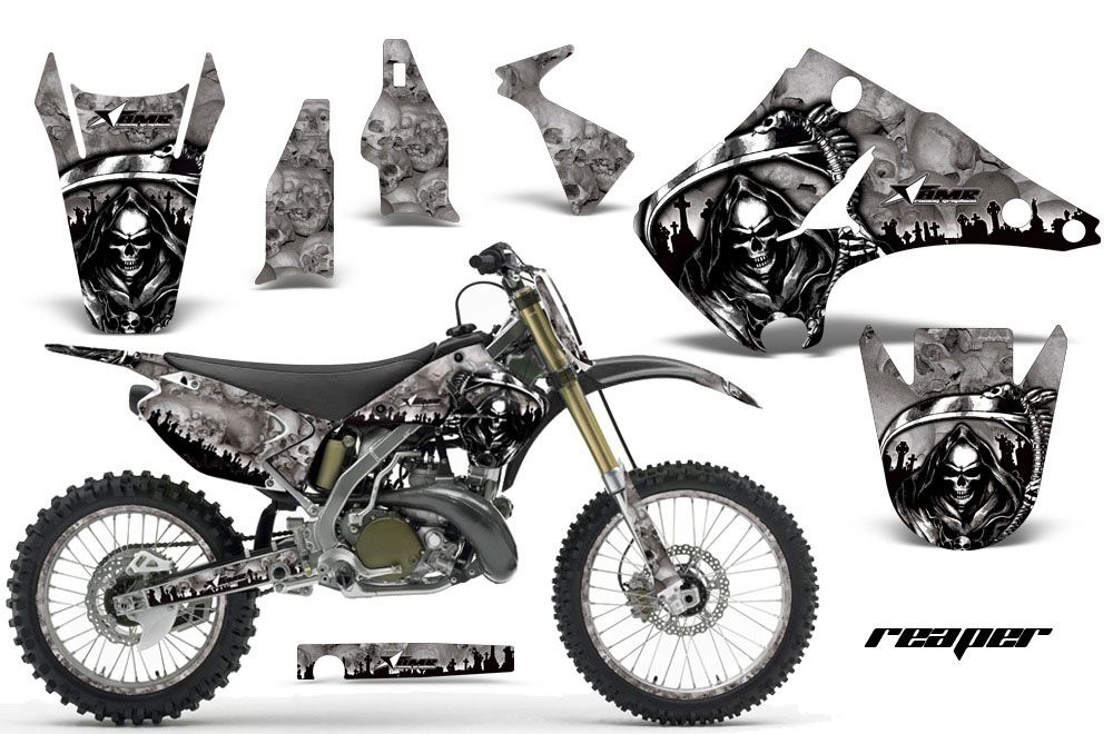 Kawasaki KX125 Dirt Bike Graphic Kit - 2003-2016 Reaper Grey