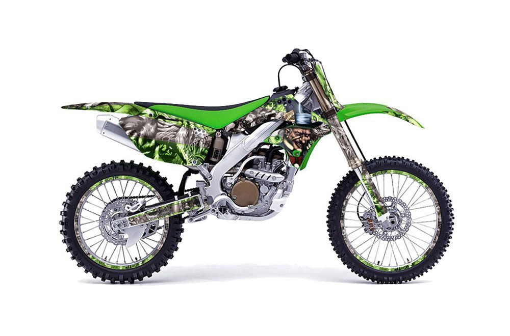 Kawasaki KX250F Dirt Bike Graphic Kit - 2006-2008 Mad Hatter Green