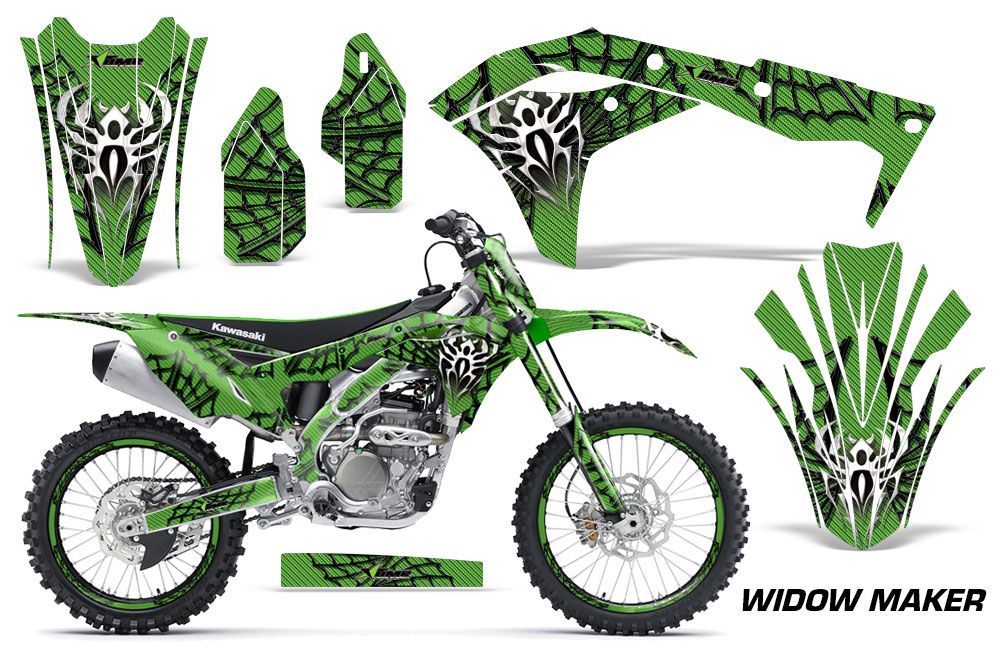 Kawasaki KX250F Dirt Bike Graphic Kit - 2017-2018 Widow Maker Green