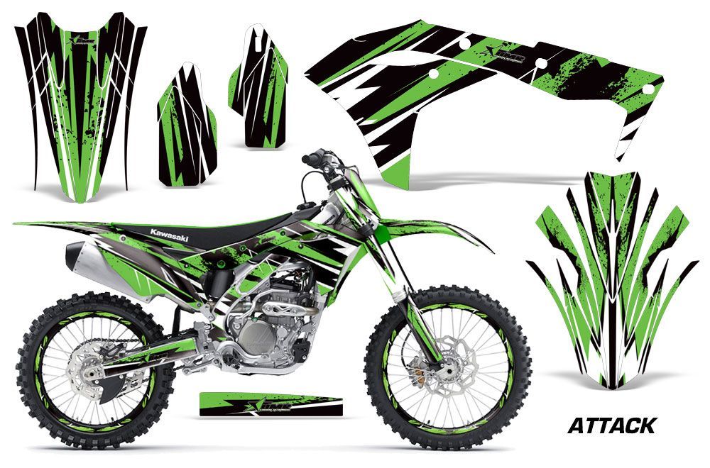 Kawasaki KX250F Dirt Bike Graphic Kit - 2017-2018 Attack Green