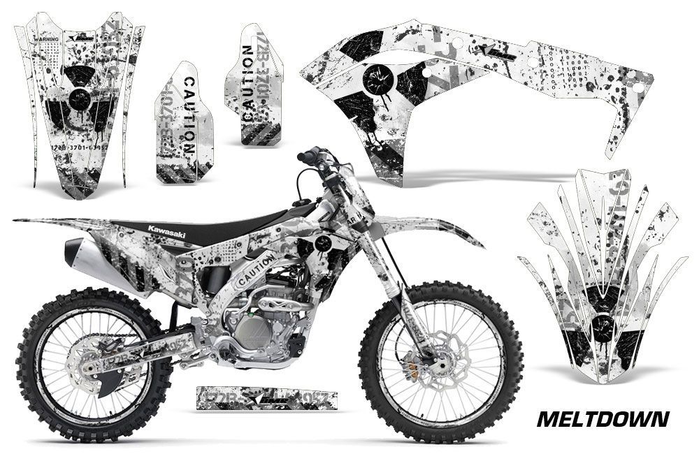 Kawasaki KX250F Dirt Bike Graphic Kit - 2017-2018 Meltdown White