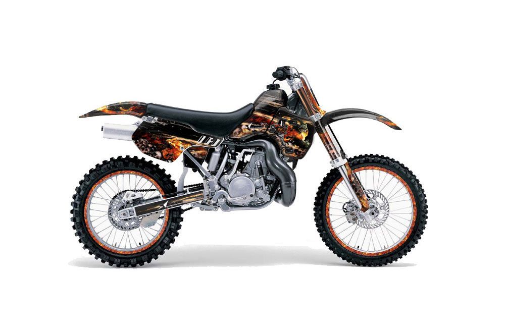 Kawasaki KX500 Dirt Bike Graphic Kit - 1988-2004 Firestorm Black