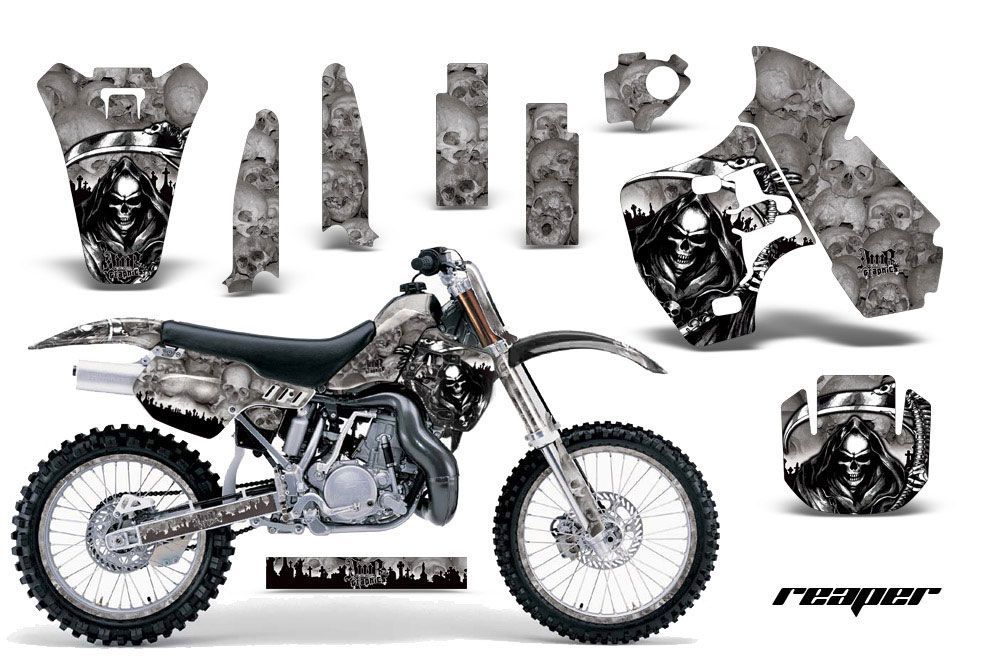 Kawasaki KX500 Dirt Bike Graphic Kit - 1988-2004 Reaper Silver