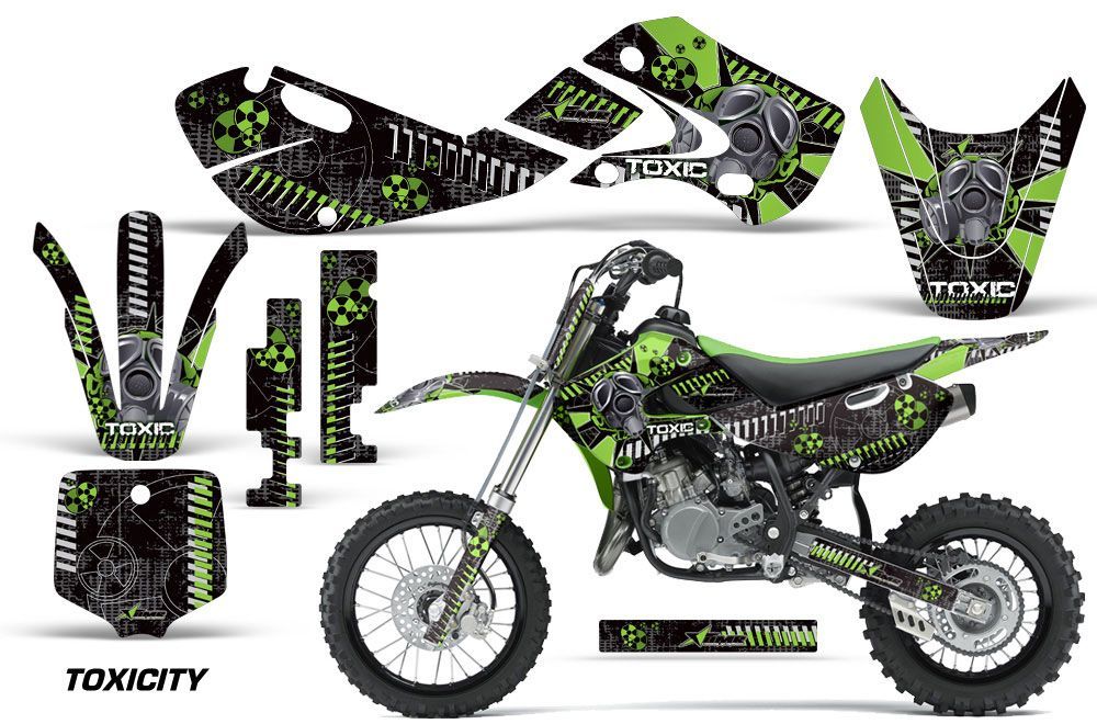 Kawasaki KLX110 Dirt Bike Graphic Kit - 2002-2009 Toxicity Green