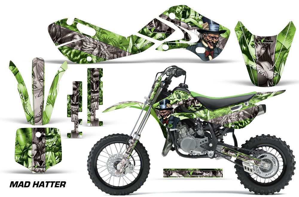Kawasaki KX65 Dirt Bike Graphic Kit - 2002-2018 Mad Hatter Green