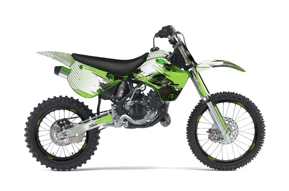 Kawasaki KX80 Dirt Bike Graphic Kit - 1995-1997 Carbon X Green