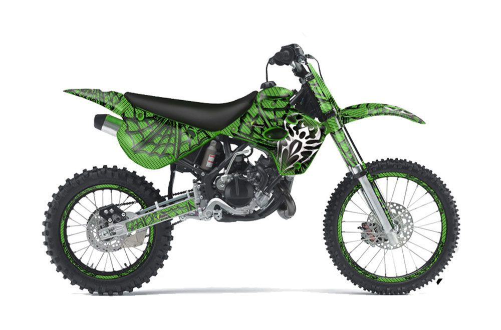 Kawasaki KX80 Dirt Bike Graphic Kit - 1995-1997 Widow Maker Green
