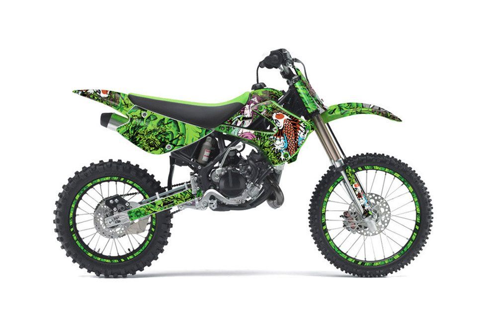 Kawasaki KX100 Dirt Bike Graphic Kit - 2001-2013 Tsunami Green