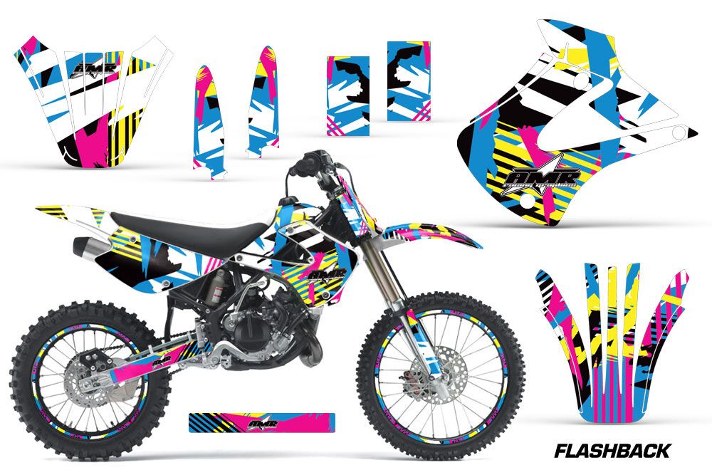 Kawasaki KX100 Dirt Bike Graphic Kit - 2001-2013 Flashback
