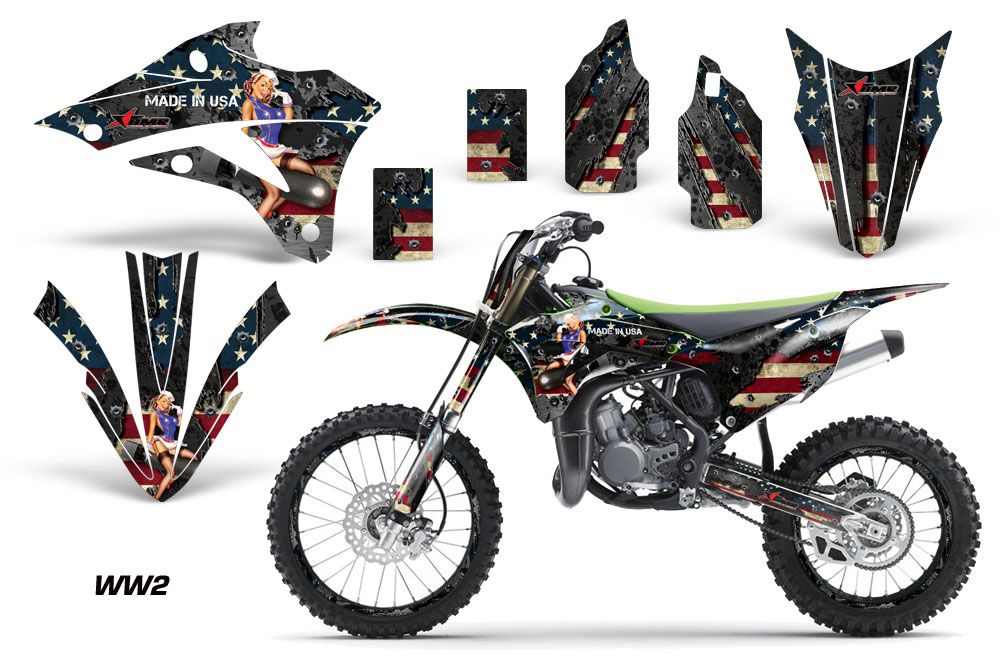 Kawasaki KX100 Dirt Bike Graphic Kit - 2014-2020 WW2