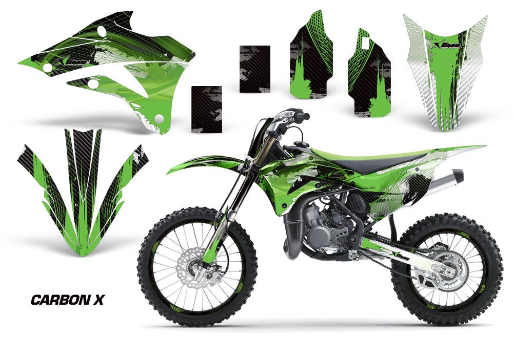 Kawasaki KX85 Dirt Bike Graphic Kit - 2014-2020 Carbon X Green