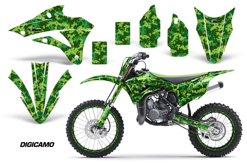 Kawasaki KX100 Dirt Bike Graphic Kit - 2014-2020 Digicamo Green