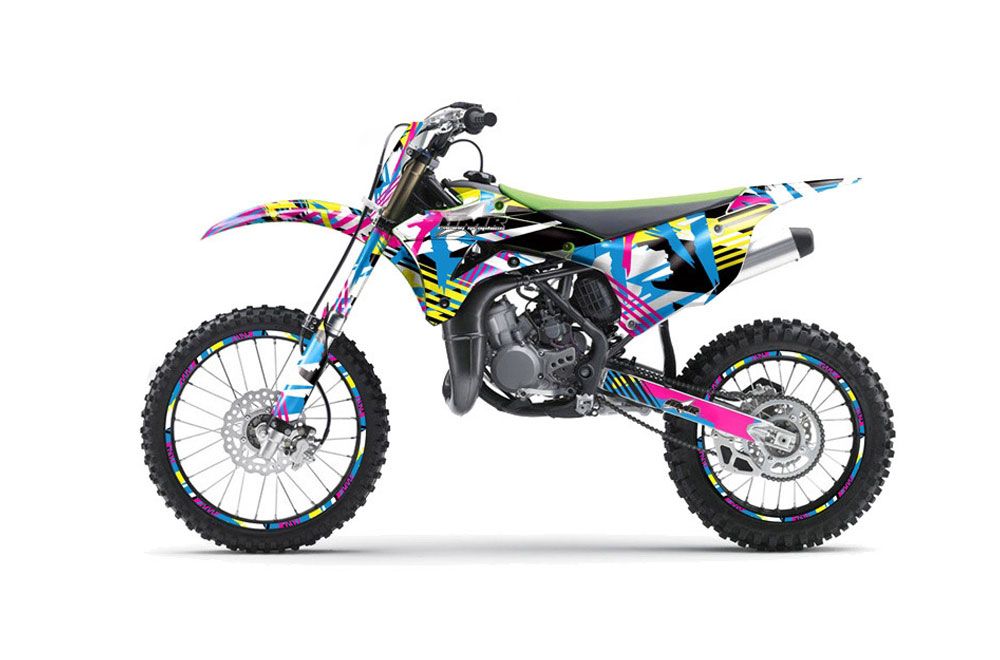 Alvorlig Landsdækkende binær Kawasaki KX85 Dirt Bike Graphic Kit - 2014-2020 Flashback