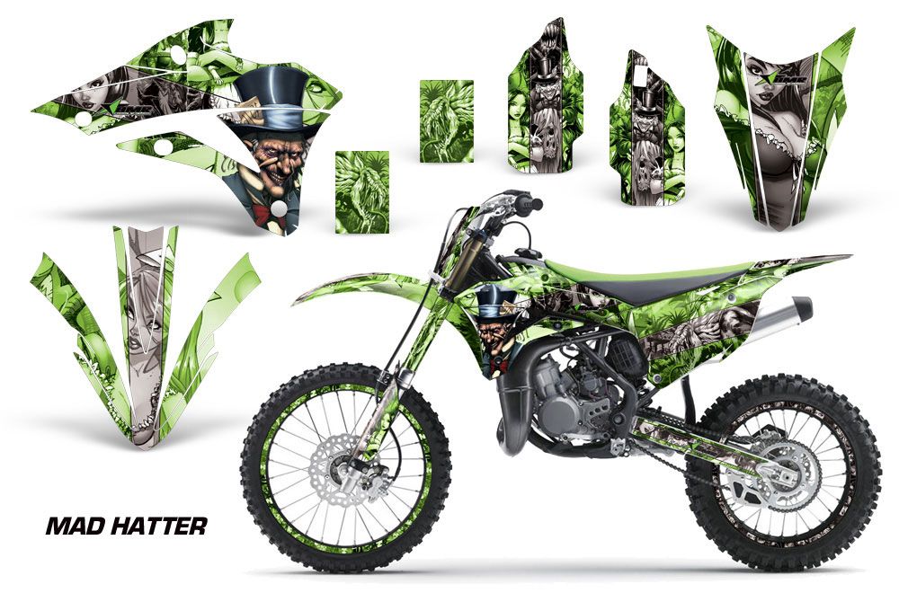 Kawasaki KX85 Dirt Bike Graphic Kit - 2014-2020 Mad Hatter Green