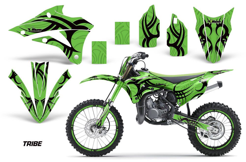 Kawasaki KX100 Dirt Bike Graphic Kit - 2014-2020 Tribe Green