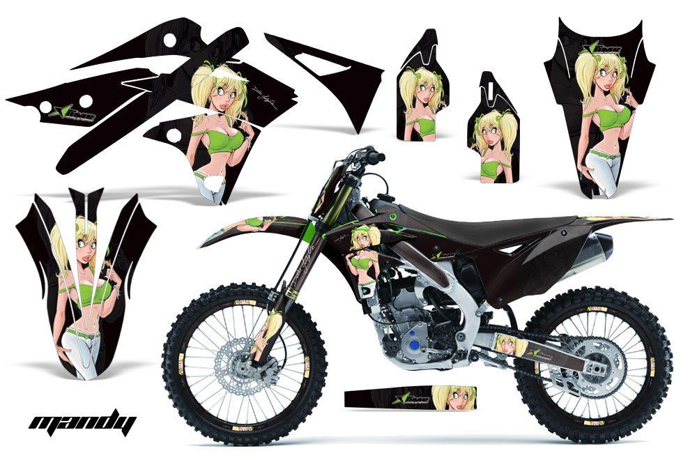 Kawasaki KXF250 Dirt Bike Graphic Kit - 2013-2016 Mandy Green