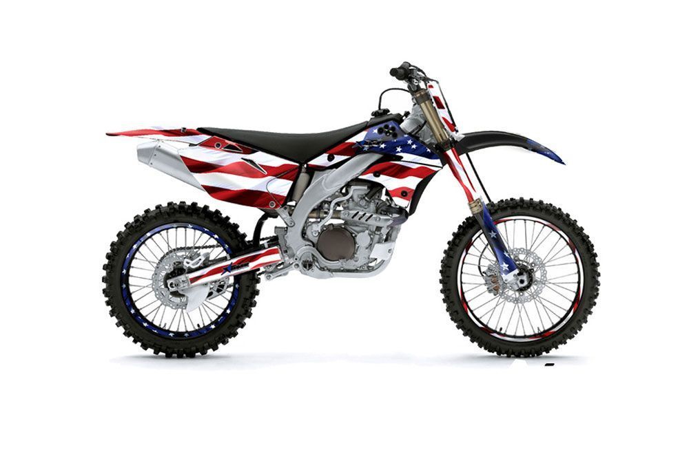 Kawasaki KXF450 Dirt Bike Graphic Kit - 2006-2008 Stars and Stripes Red White & Blue