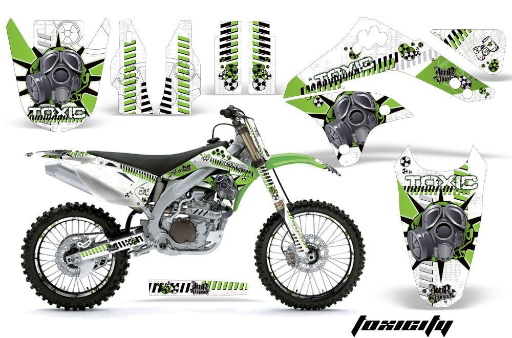 Kawasaki KXF450 Dirt Bike Graphic Kit - 2006-2008 Toxicity Green
