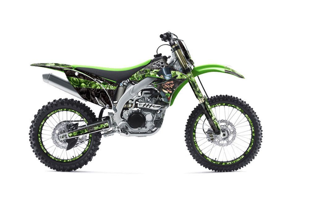 Kawasaki KXF450 Dirt Bike Graphic Kit - 2009-2011 Mad Hatter Green