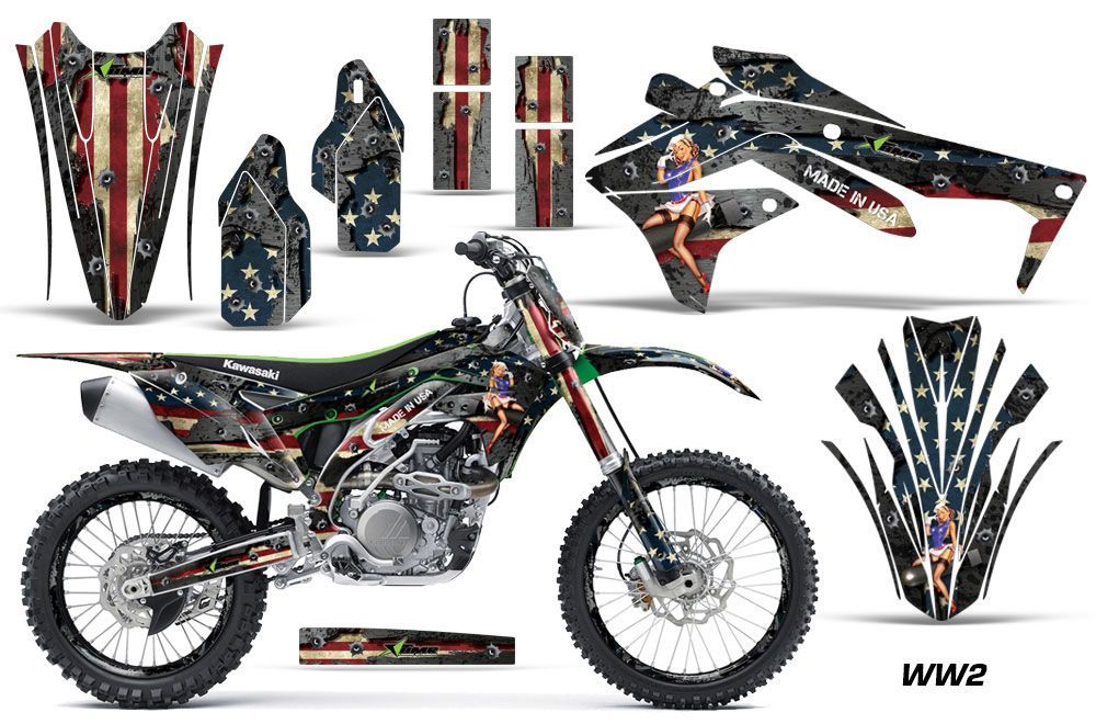 Kawasaki KXF450 Dirt Bike Graphic Kit - 2016 WW2