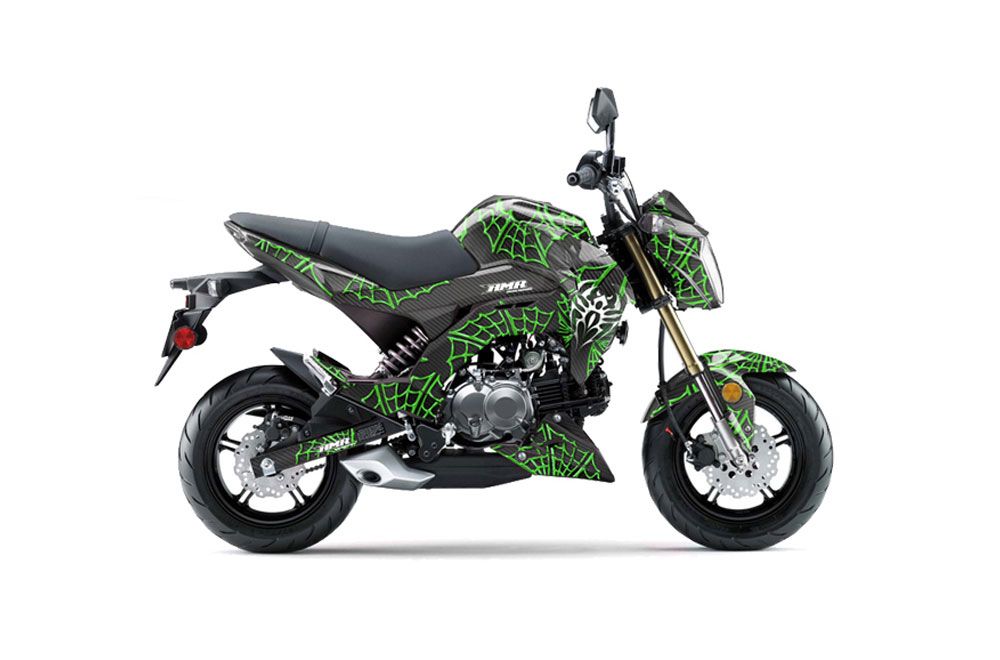 Kawasaki Z125 Pro Dirt Bike Graphic Kit - 2017-2021 Widow Maker Green
