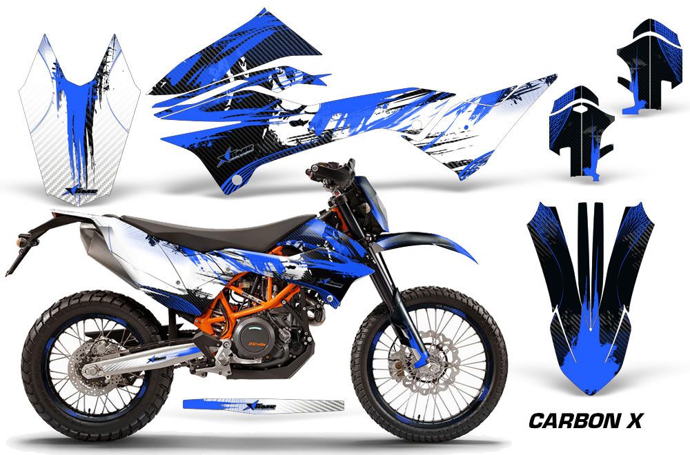 KTM Adventure 690 Enduro R Dirt Bike Graphic Kit - 2012-2018 Carbon X Blue