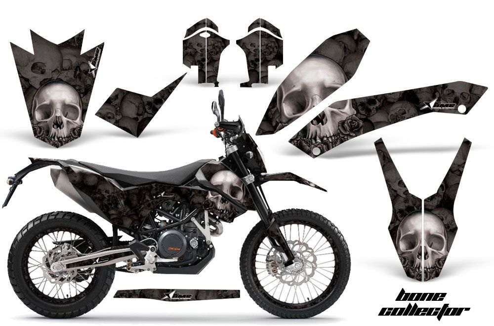 KTM Adventure 690 Supermoto / Enduro Dirt Bike Graphic Kit - 2008-2015 Bone Collector Black