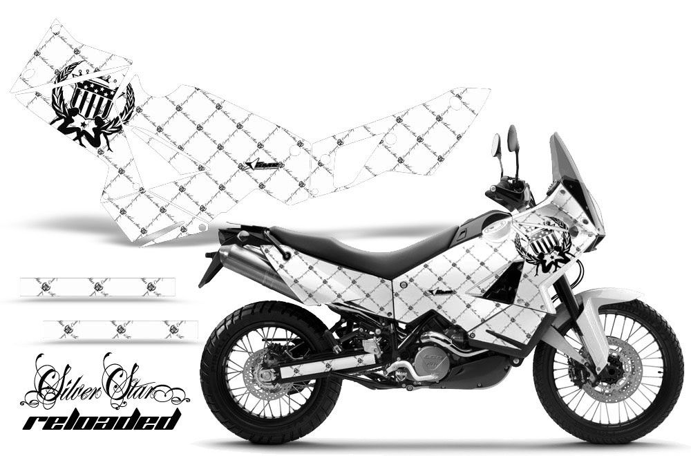KTM Adventure 990 Sport Dirt Bike Graphic Kit - 2006-2013 Silver Star - Reloaded White