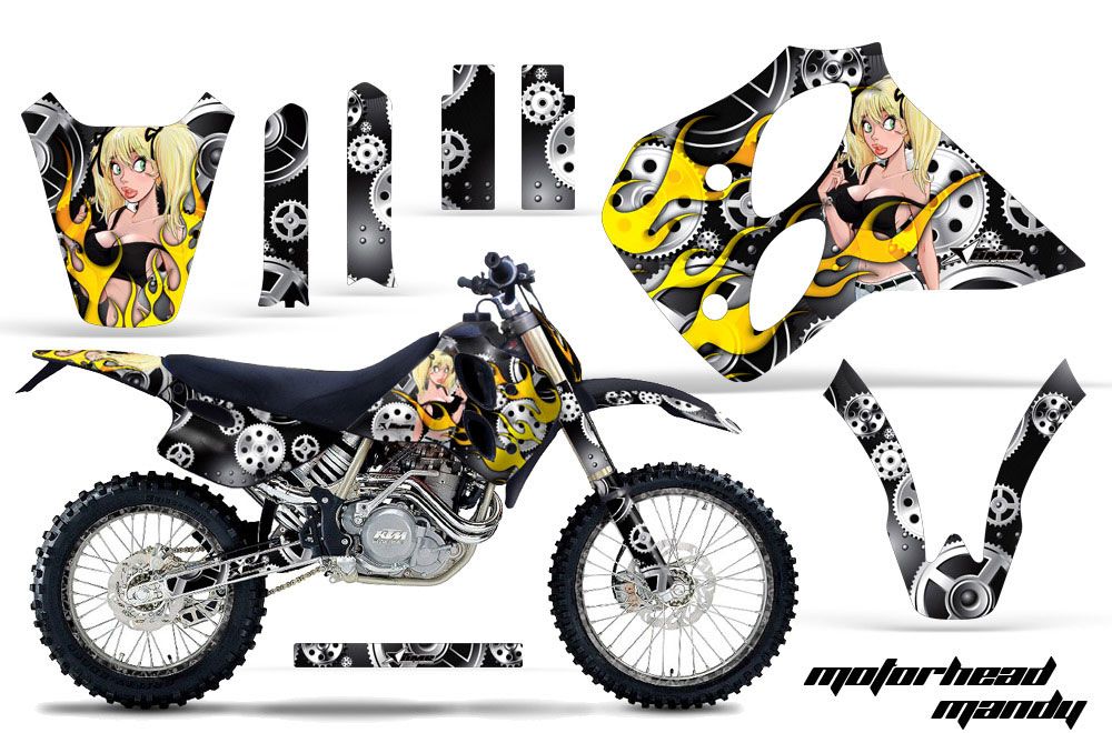 KTM C0 SX 4 Stroke Dirt Bike Graphic Kit - 1993-1997 Motorhead Mandy Black