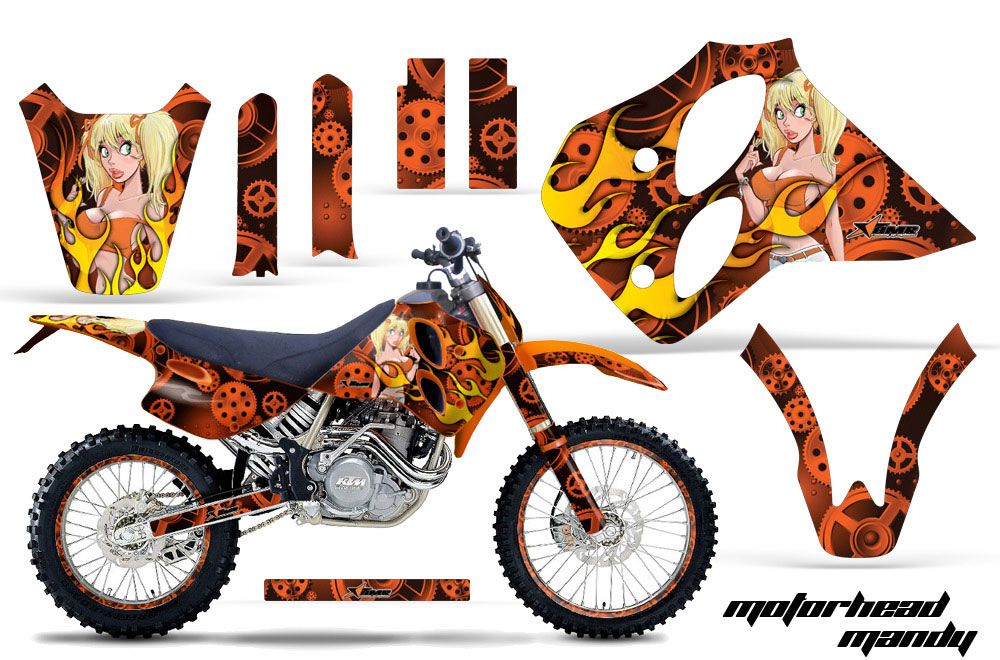 KTM C0 SX 4 Stroke Dirt Bike Graphic Kit - 1993-1997 Motorhead Mandy Orange