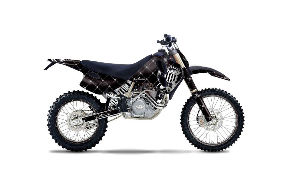 KTM C0 SX 4 Stroke Dirt Bike Graphic Kit - 1993-1997 Silver Star - Reloaded Black