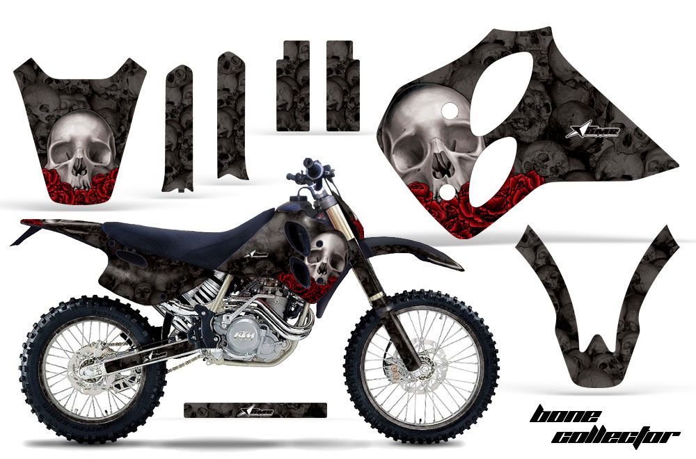 KTM C0 SX 4 Stroke Dirt Bike Graphic Kit - 1993-1997 Bone Collector Black