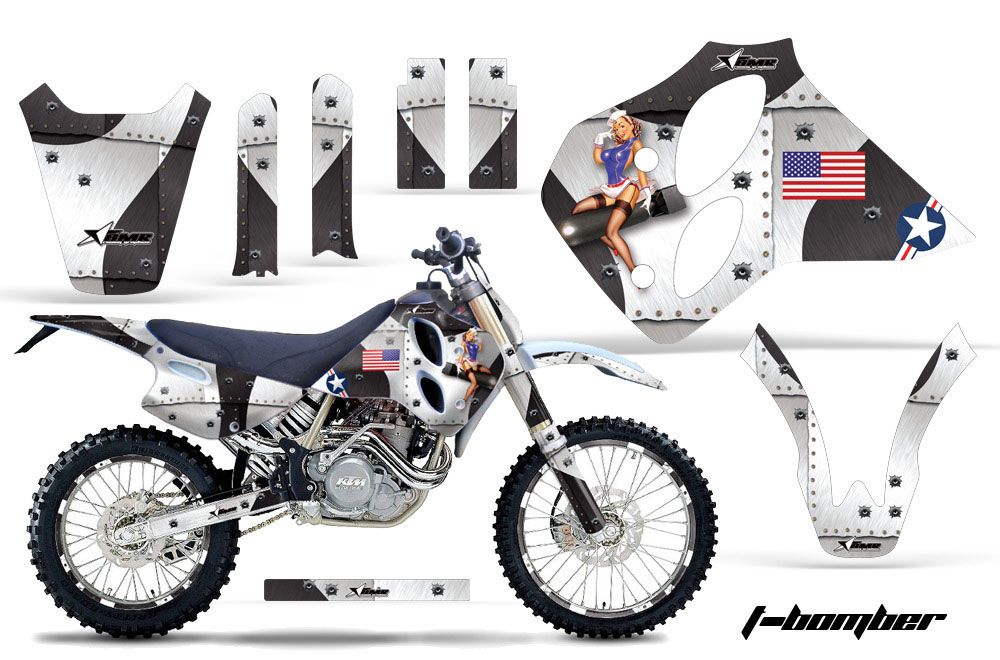 KTM C0 SX 4 Stroke Dirt Bike Graphic Kit - 1993-1997 T Bomber White