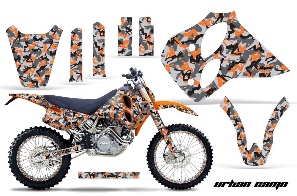 KTM C0 SX 4 Stroke Dirt Bike Graphic Kit - 1993-1997 Urban Camo Orange