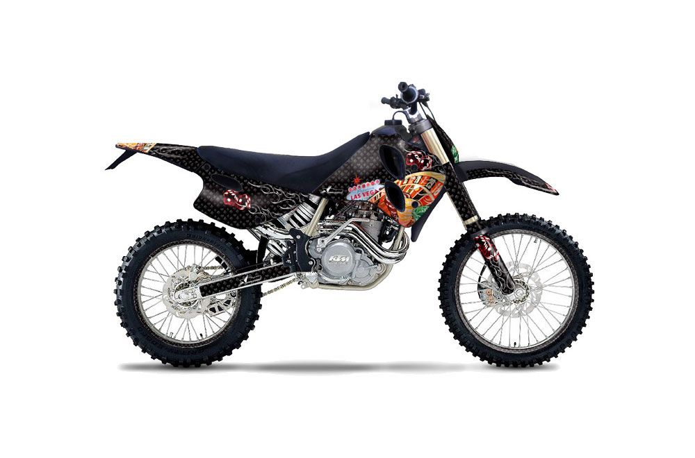KTM C0 SX 4 Stroke Dirt Bike Graphic Kit - 1993-1997 Vegas Baller Black