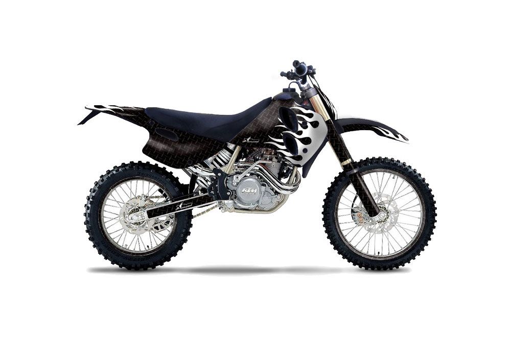 KTM C0 SX 4 Stroke Dirt Bike Graphic Kit - 1993-1997 Diamond Flames Black