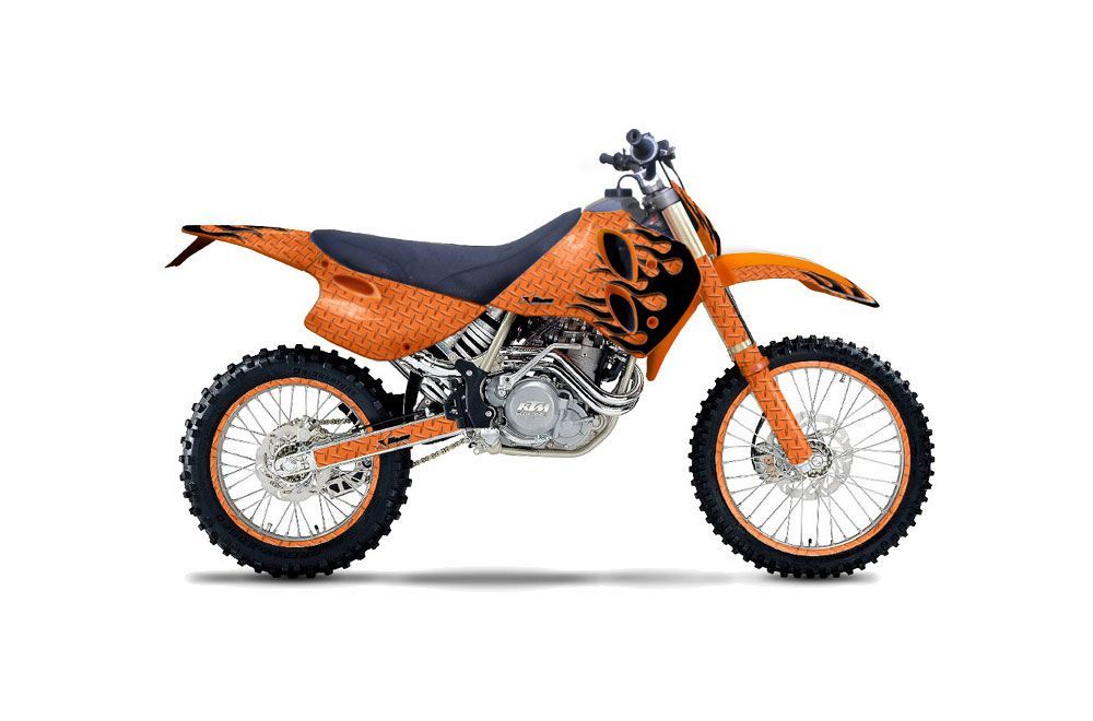 KTM C0 SX 4 Stroke Dirt Bike Graphic Kit - 1993-1997 Diamond Flames Orange
