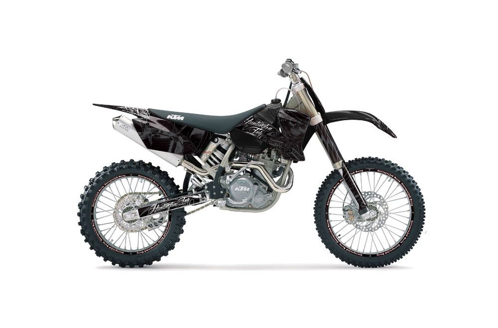 KTM C1 SX Dirt Bike Graphic Kit - 2001-2004 Skulls and Hammers Black